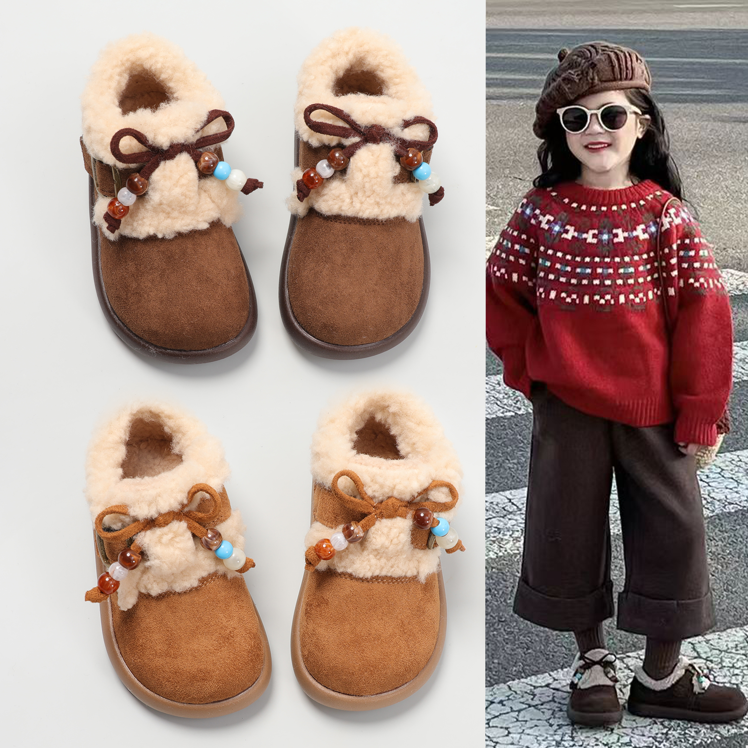 女童勃肯棉鞋冬季加绒棉靴