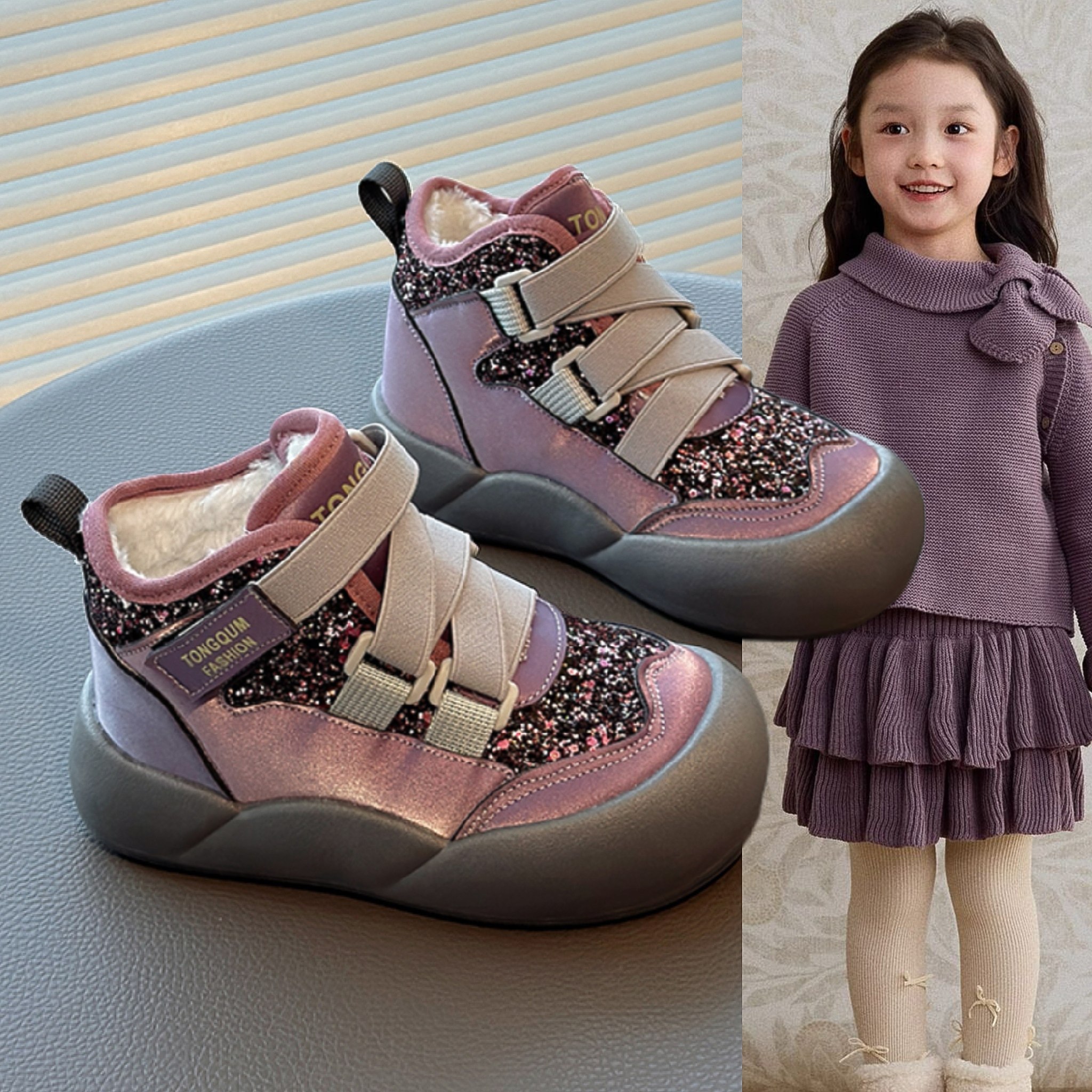 公主风棉靴秋冬公主风女童