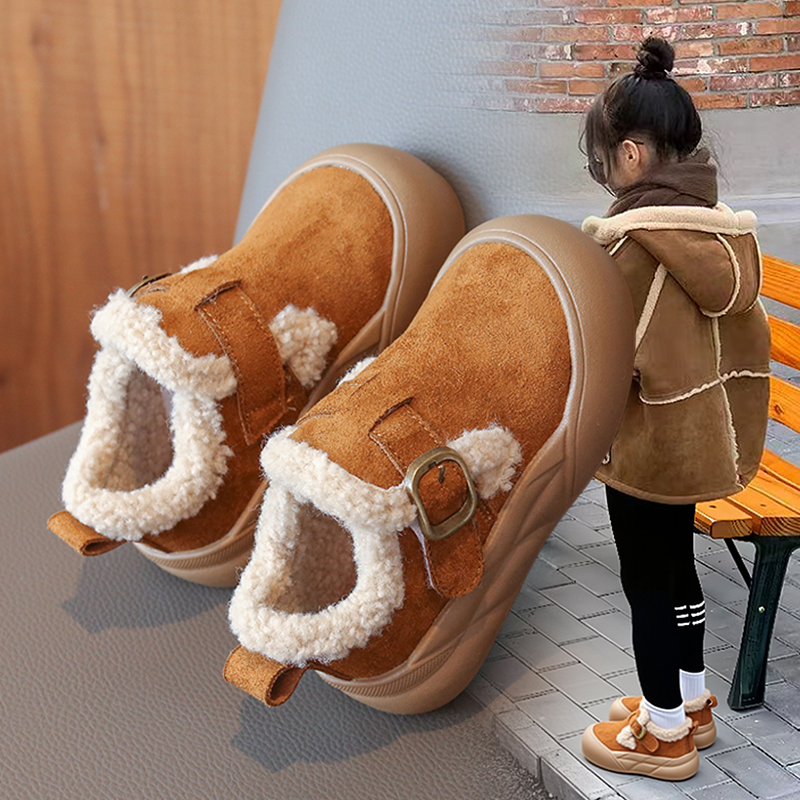 女童雪地靴冬季加绒保暖棉鞋