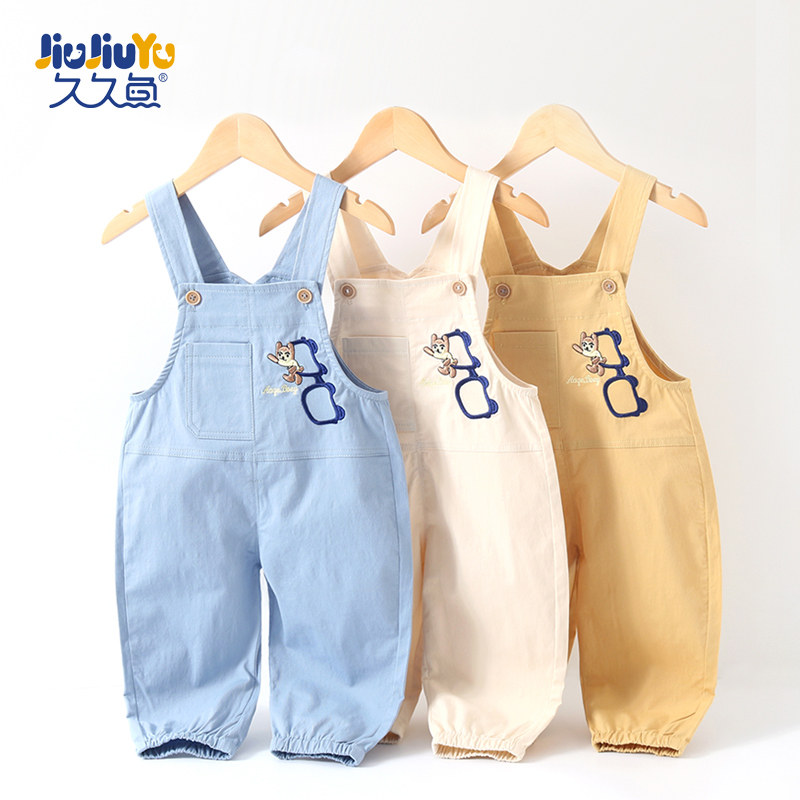 宝宝背带裤春秋款薄款男童春装2025新款一岁儿童幼儿婴儿纯棉裤子