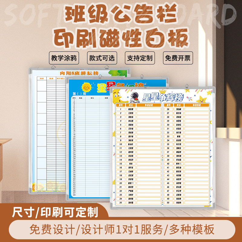 班级文化磁性可擦写硬挂式白板图片