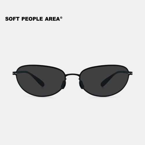 SOFT PEOPLE AREA-RUSH(墨镜)椭圆框眼镜太阳镜一体镜框素颜