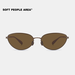 墨镜 AREA—EDGE 猫眼金属无螺丝一体镜框太阳镜墨镜 PEOPLE SOFT