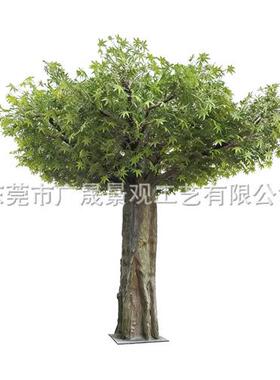 仿真绿枫树造景日式餐厅茶馆室内软装造景展厅客厅绿色装饰假枫树