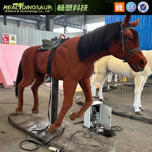 仿真马模型景区动物园公园仿真动物电动可骑乘马匹机模游乐摆件