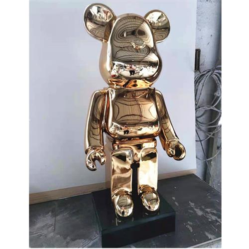 bearbrick网红暴力熊摆件酒店样板房卡通公仔玻璃钢落地饰品雕塑