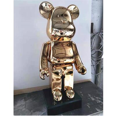 bearbrick网红暴力熊摆件酒店样板房卡通公仔玻璃钢落地饰品雕塑