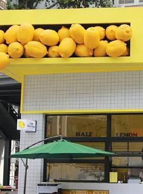 仿真柠檬模型玻璃钢雕塑水果店奶茶店招牌门头装饰香蕉草莓大摆件