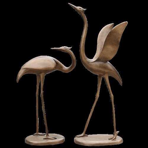 户外仙鹤摆件丹顶鹤模型园林景观小品别墅假山仿真鹤雕塑庭院装饰