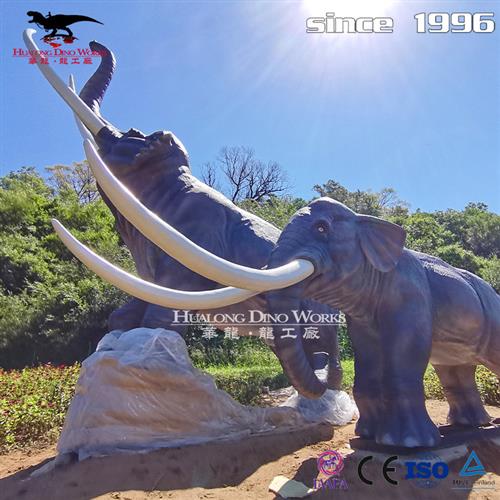 仿真动物黄河古象机械电动模型自贡彩灯恐龙厂家定制户外美陈摆件