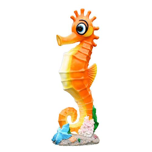 树脂工艺品厂家商场美陈园林装饰玻璃钢海洋动物雕塑卡通海马摆件
