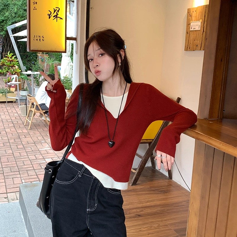 连帽打底衫女秋冬内搭可