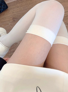 过膝袜奶白女透明天鹅绒袜子打底女日系白丝长筒袜黑色jk过膝丝袜