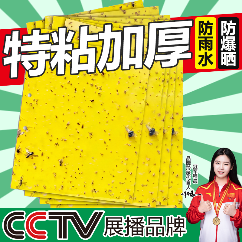黄板双面粘虫板蓟马小黑飞粘板果蝇诱捕器防水强力胶水不含农药