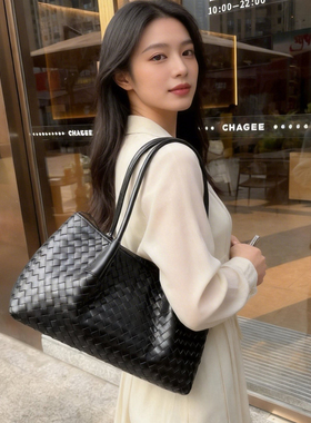 B家牛皮手工编织真皮女包Pinacoteca中号手提包欧洲站单肩购物袋