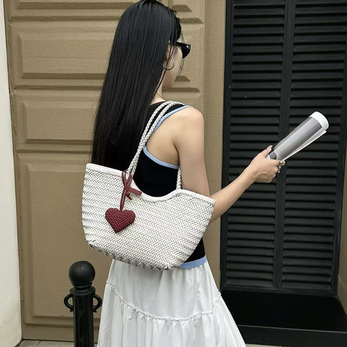欧洲站复古手工牛皮编织真皮女包时尚手提包单肩子母袋旅行托特包