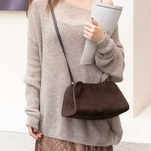 欧洲站小众单肩真皮女包时尚 Clutch极简腋下包 磨砂牛皮TR家Peggy