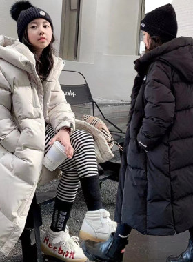 女童冬装羽绒棉服2025新款儿童中大童洋气女孩长款过膝加厚棉衣袄