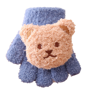 儿童宝宝五指手套秋冬季迷你可爱小熊男童女童婴幼儿小童分指保暖