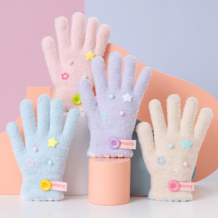 少女学生手套五指冬季保暖软萌可爱分指全指初中大童女孩10-18岁9