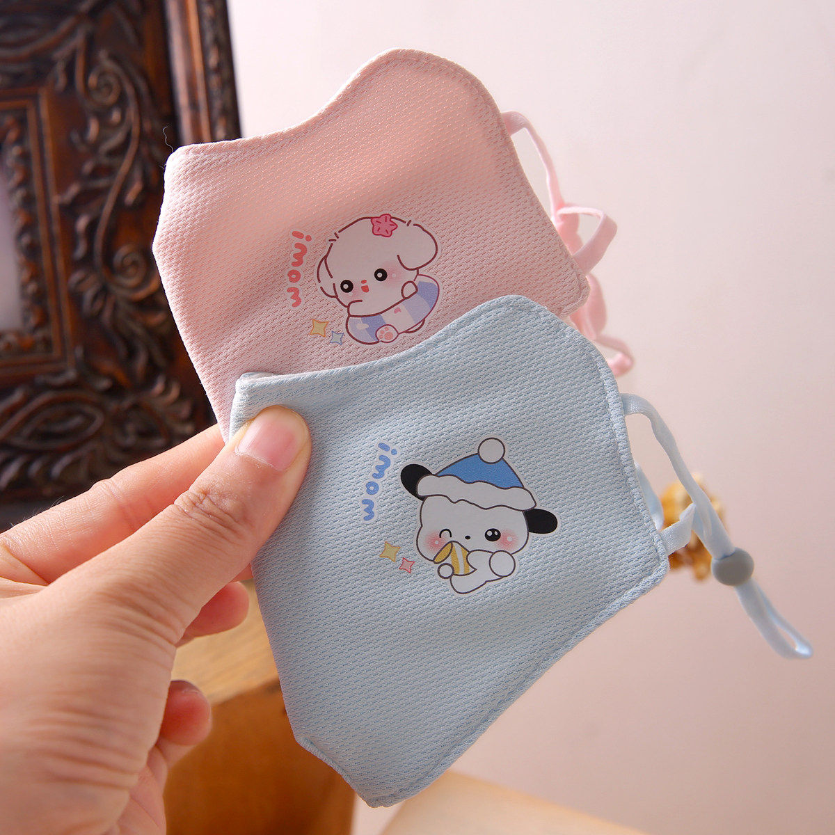 婴幼儿童小宝宝口罩秋冬季保暖可爱卡通加厚透气A类纯棉1-2岁男女