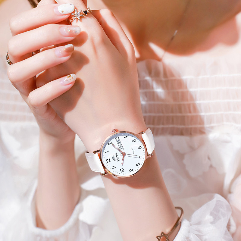手表女生防水高中简约气质初中学生女孩ins风韩版小儿童机械女表