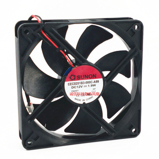A99 F99 12V SUNON 12025 000C 1.9W 静音风扇建准12CM EEC0251B3