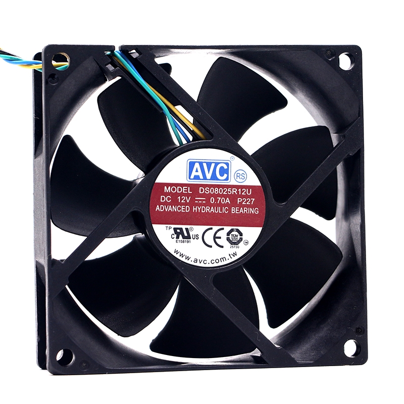 AVC DS08025R12U 8025 12V 0.70A 8厘米 主板 CPU 大风量调速风扇
