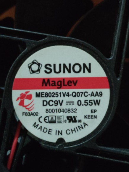 建准SUNON 8cm 8025 ME80251V4-Q07C-AA9 9V 0.55W 冰箱散热风扇