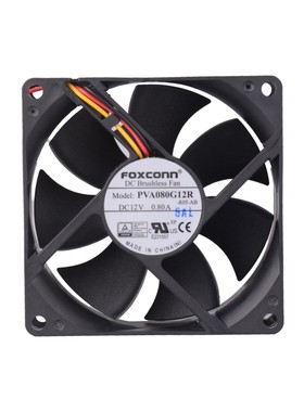 富士康PVA080G12R 8025 12V 0.80A 机箱 服务器散热风扇 8CM 大风