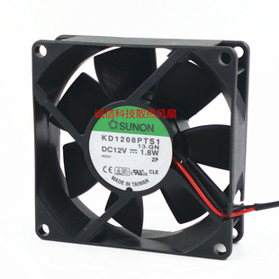 建准 KD1208PTS1 8厘米8025 1.8W 机箱电源散热风扇2线 12V SUNON