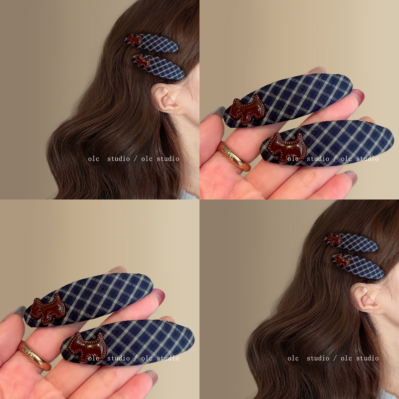 韩味儿~ins风格纹狗狗掰掰夹