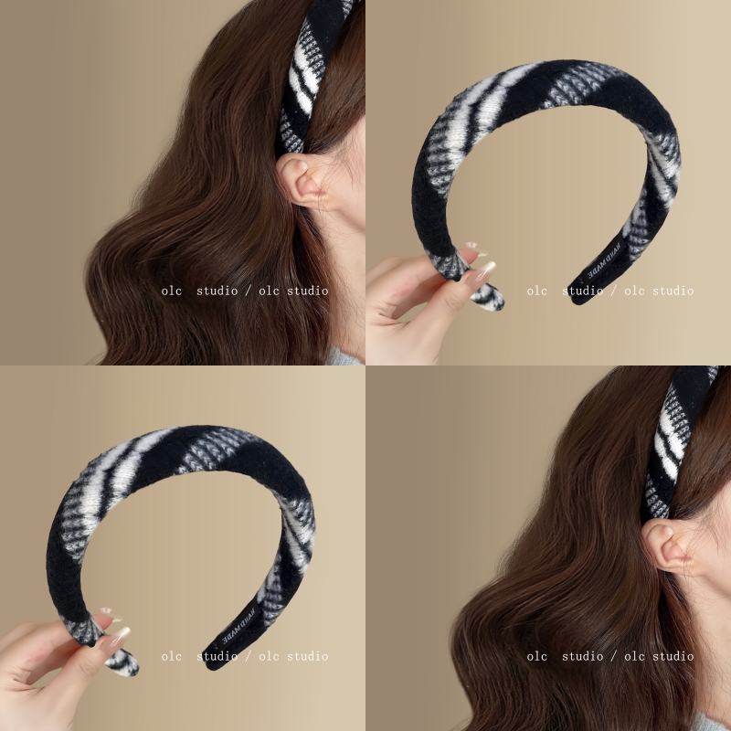 复古画报~秋冬高颅顶发箍女