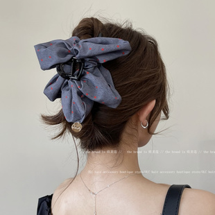 审美出圈~复古花朵发夹女后脑勺鲨鱼夹大号气质抓夹2024新款高端