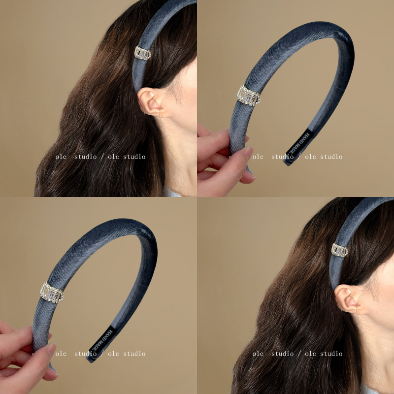 低调千金~水钻丝绒发箍女