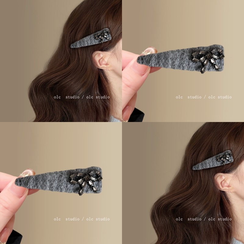 馥郁摩卡~秋冬毛绒发夹女时尚