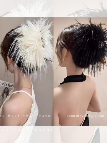气质洋气！秋冬羽毛抓夹！