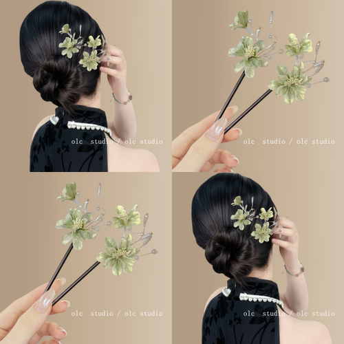 暖南清绿~超仙古风汉服清新发簪