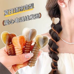 头绳2024新款高端日系束发绳泡泡辫发圈韩系女网红电话线编发神器