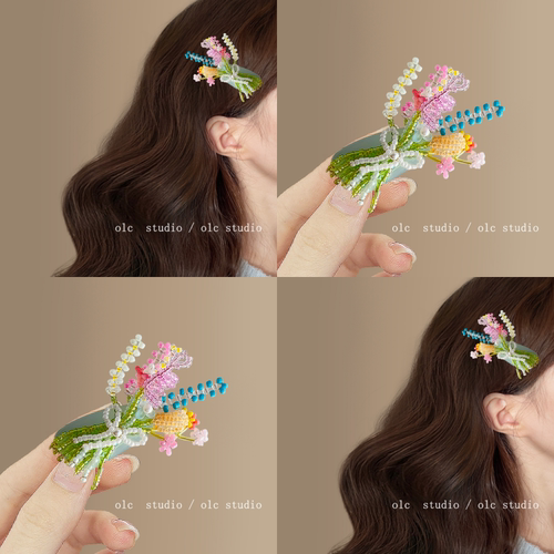 夏日芬奇！彩色麦穗串珠花束！