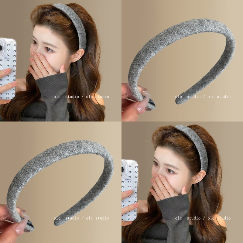 清冷学姐~针织毛线缠绕细发箍女