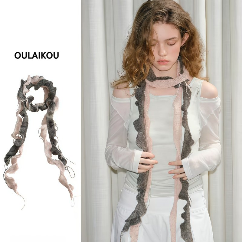 莫兰迪撞色藤蔓围巾羊毛马海毛混纺螺旋编织手工挂须流苏小围巾,服饰配件/皮带/帽子/围巾,围巾/丝巾/披肩,淘宝优惠券,粉丝福利购,淘宝优惠卷