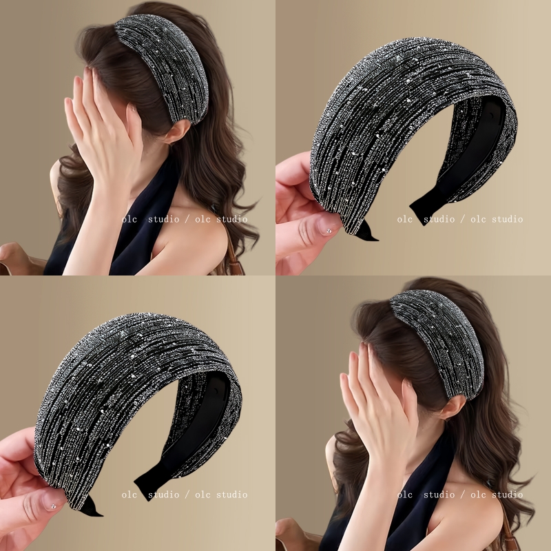 璀璨星河~韩版超闪水钻宽边发箍