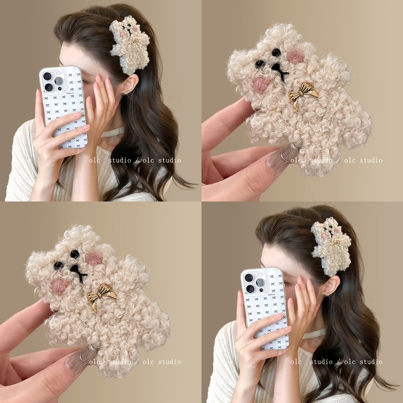 甜心小熊！秋冬可爱发夹女2025新款高端侧边夹前额碎发刘海夹旅行,户外/登山/野营/旅行用品,旅行发卡,淘宝优惠券,粉丝福利购,淘宝优惠卷