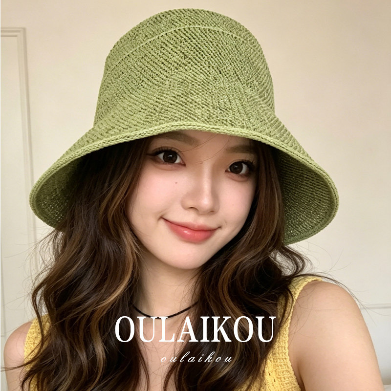 苏晓彤同款棉麻系带大檐草帽女夏