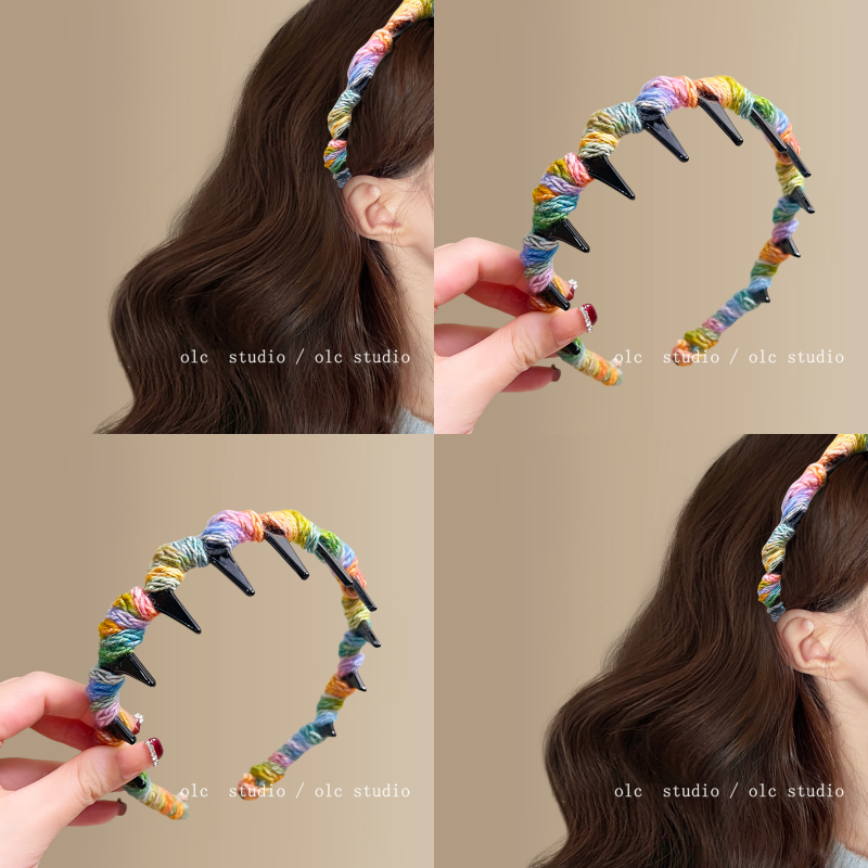 梦幻发饰！彩色波浪针织发箍！
