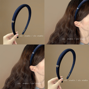 美到语塞~蝴蝶结牛仔发箍百搭甜酷盘发神器2024新款小众高级头箍