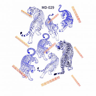 老虎图葫芦形转印纸葫芦形贴纸葫芦烙画雕刻烫画