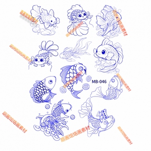 鲤鱼图葫芦烙画转印纸烙画雕刻烫画转印纸全店拍二送一