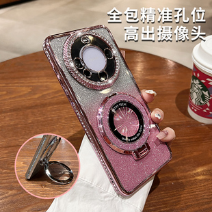 磁吸支架适用华为mate60pro手机壳新款 50e水钻闪粉简约小众高级感mate30硅胶全包防摔60 网红情侣40pro男女款